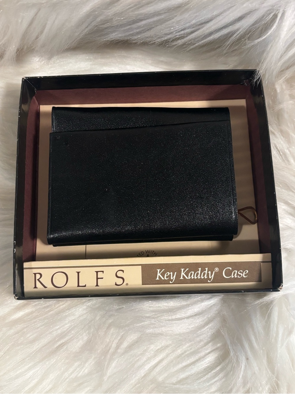 Vintage Rolf's Black Leather Key Holder: Trifold 16-Hook Key Kaddy
